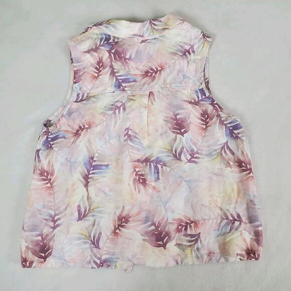 Anthropologie Cloth & Stone Linen Blend Top Womens Sz M Drawstring Bottom - Picture 3 of 7